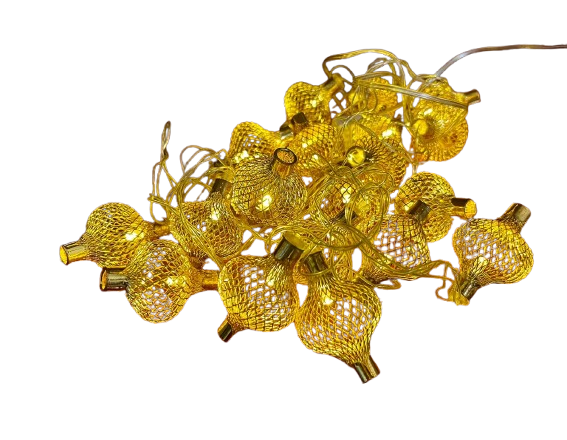 Golden Mesh Globe Lights – Warm White